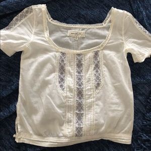 Abercrombie embroidered top with button details